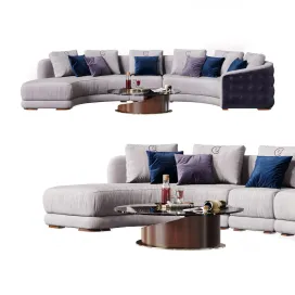 Carpanelli contemporary desyo sofa curvy table minerva